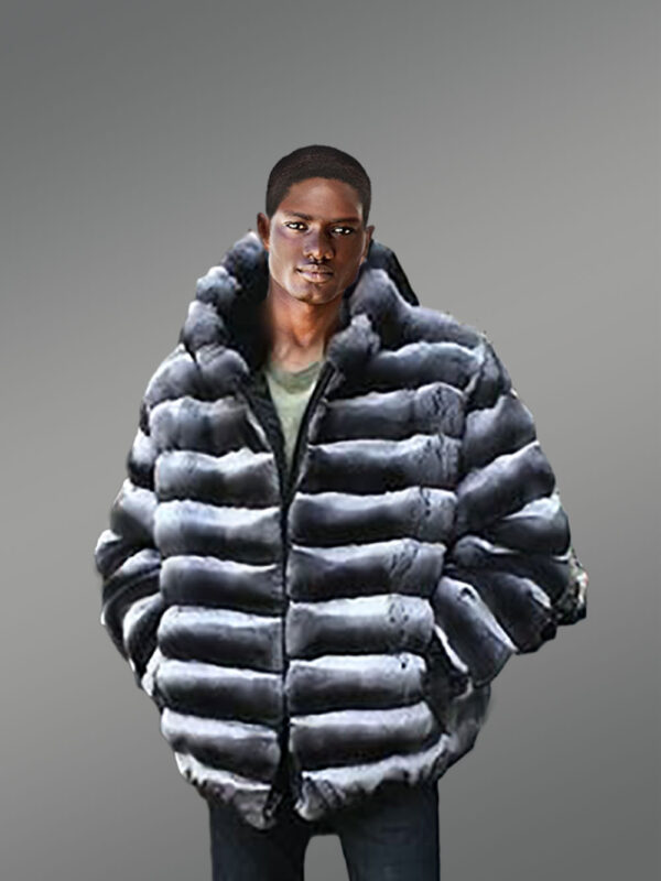 Mens Chinchilla Fur Coat - Image 2