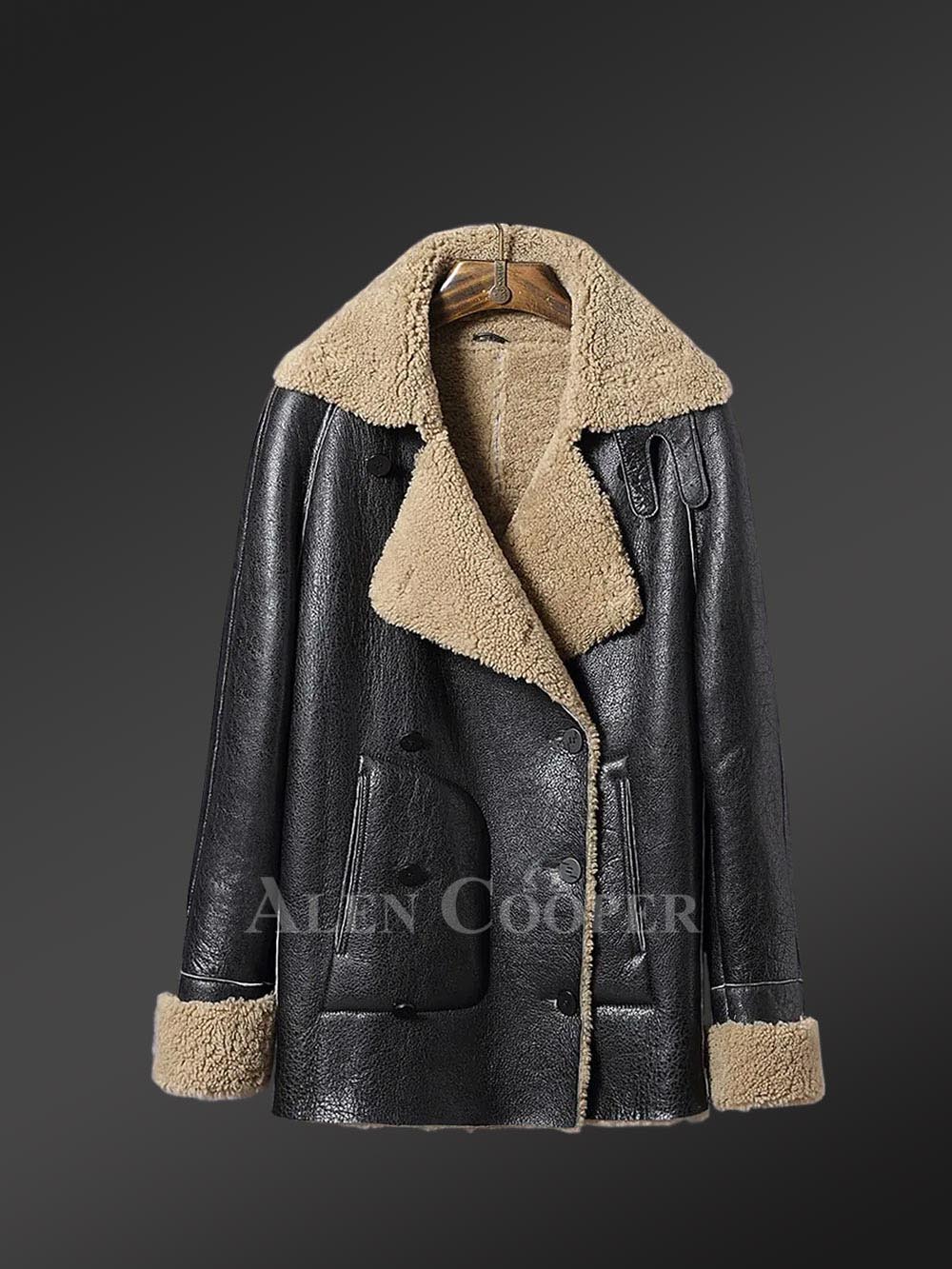Genuine Shearling Coats in Black to Redefine Winter Dressing Trends! - Image 4