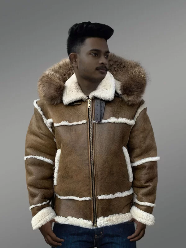 Shearling Bomber Jacket in Men - Image 3