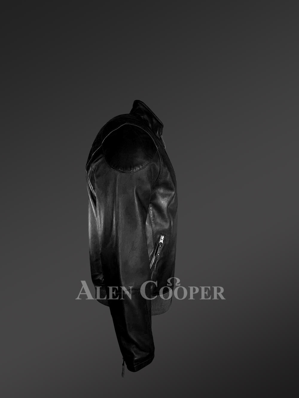 Mens Black Leather Bomber Jacket – Warm Outfit for All Seasons - Image 3