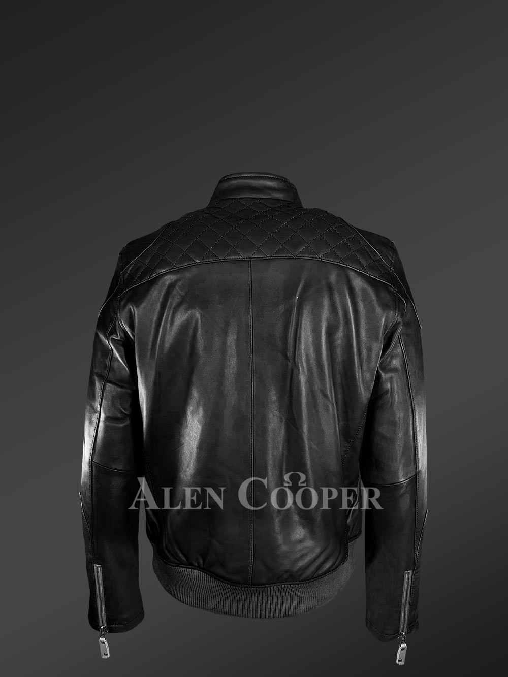 Mens Black Leather Bomber Jacket – Warm Outfit for All Seasons - Image 4
