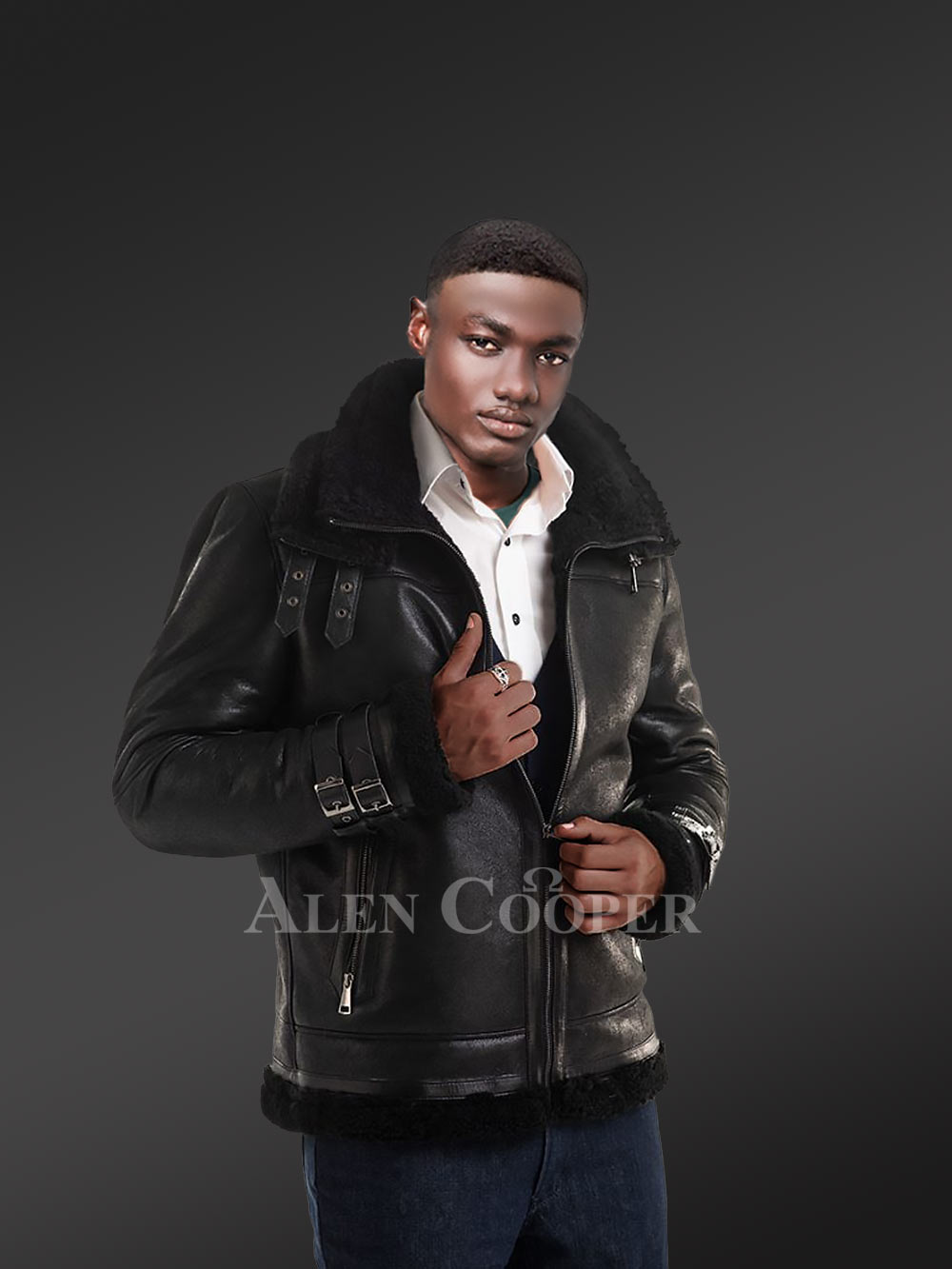 Black Lamb Fur Jacket for Men, an Irresistible Winter Wear Radiating Sophistication - Image 2