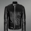 Black and Long Aura-Building Pure Leather Jacket for Men