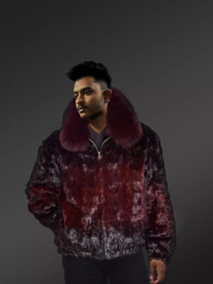 Mink Fur Bomber Jacket in Dual Tone