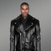 Chic Authentic Leather Jacket with Belt for Stylish Men