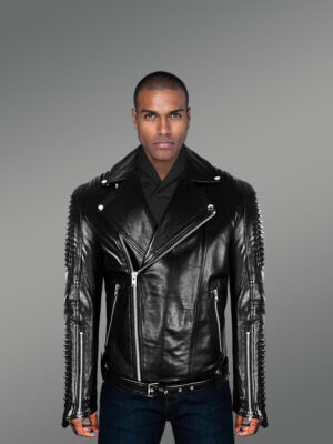 Chic Authentic Leather Jacket with Belt for Stylish Men