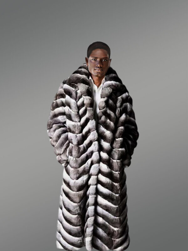 Chinchilla Fur Based Long Coat for Men with Outstanding Quality is a Must for the Wardrobe