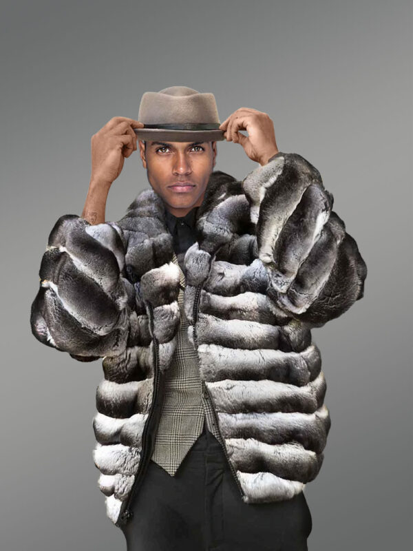 Celebrity Style Real Chinchilla Jacket for Men