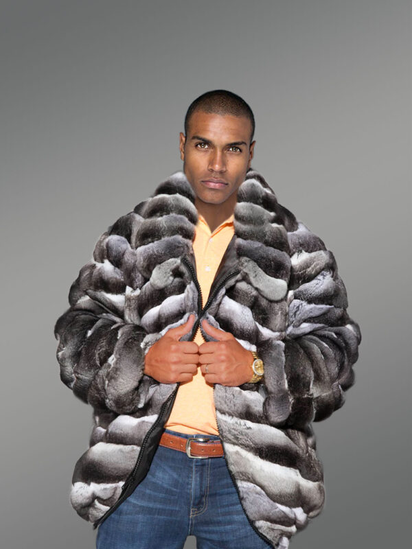 Celebrity Style Real Chinchilla Jacket for Men - Image 3