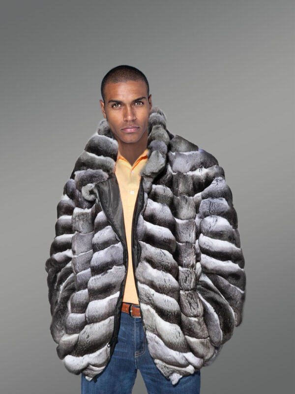 Celebrity Style Real Chinchilla Jacket for Men - Image 4