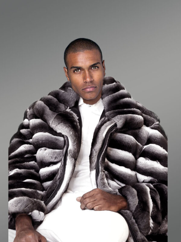 Celebrity Style Real Chinchilla Jacket for Men - Image 5