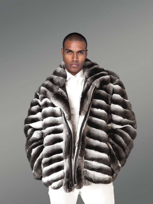 Celebrity Style Real Chinchilla Jacket for Men - Image 6