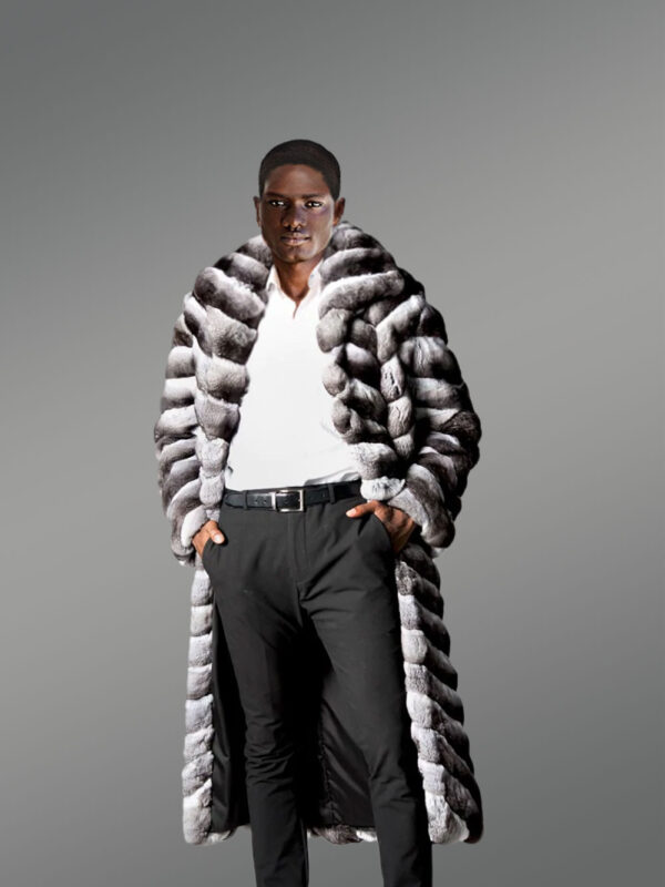 Chinchilla Fur Long Coat for Men - Image 3