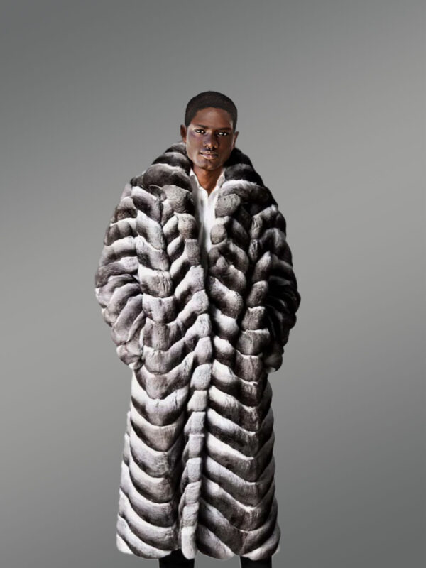 Chinchilla Fur Long Coat for Men - Image 2