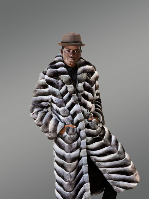 Chinchilla Fur Long Coat for Men - Image 6