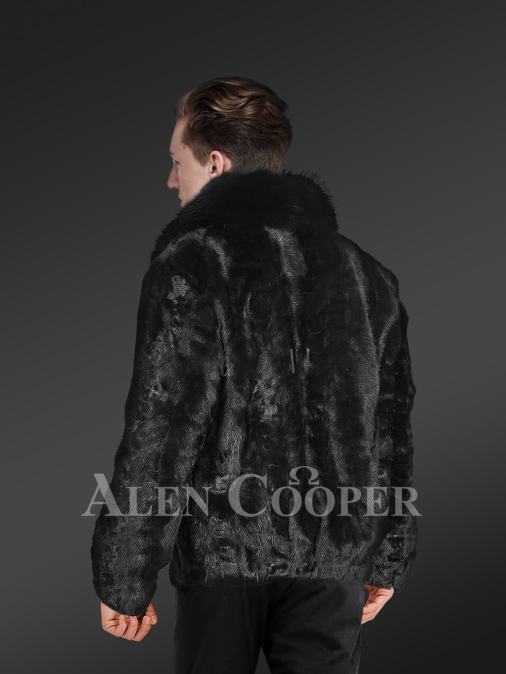 Classic Mink Bomber Jacket - Image 4