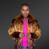 Diamond Sheared Two Tone Whisky Mink Fur Bomber