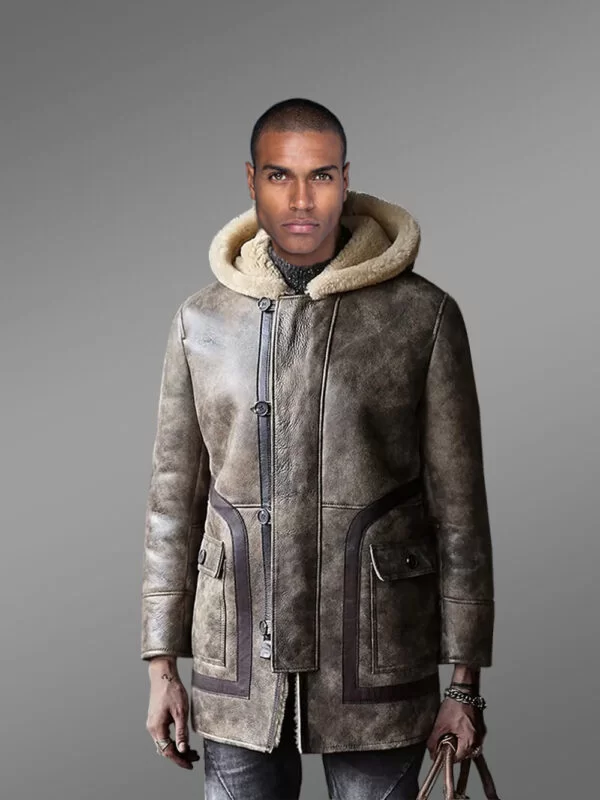 Authentic Shearling Coat for Men in Brown for Unbeatable Elegance