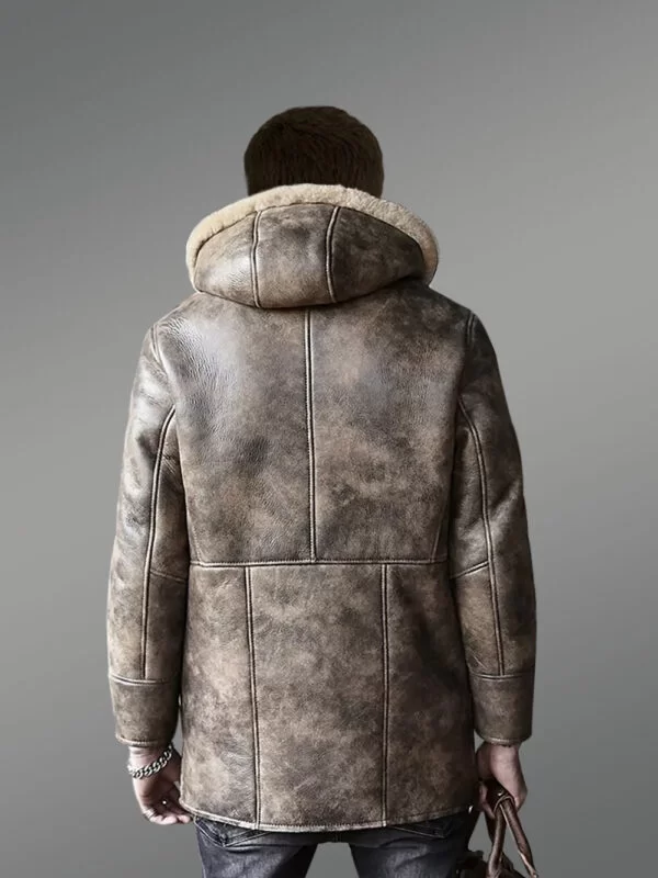 Authentic Shearling Coat for Men in Brown for Unbeatable Elegance - Image 5