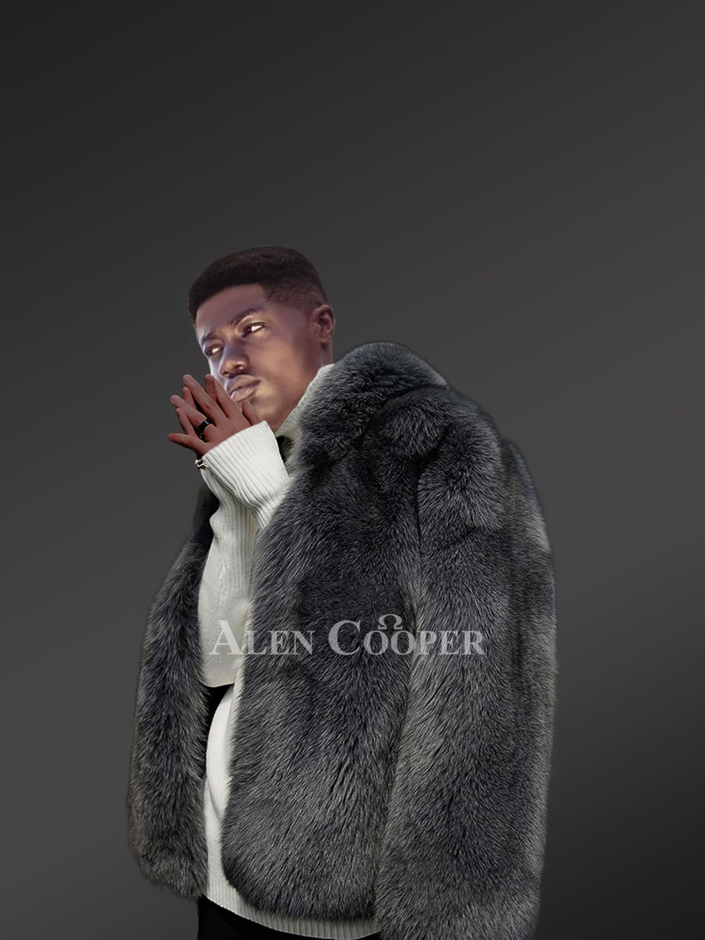 Mens Fox Fur Coat with Hood to Stay Fashionable with Maximum Protection - Image 3