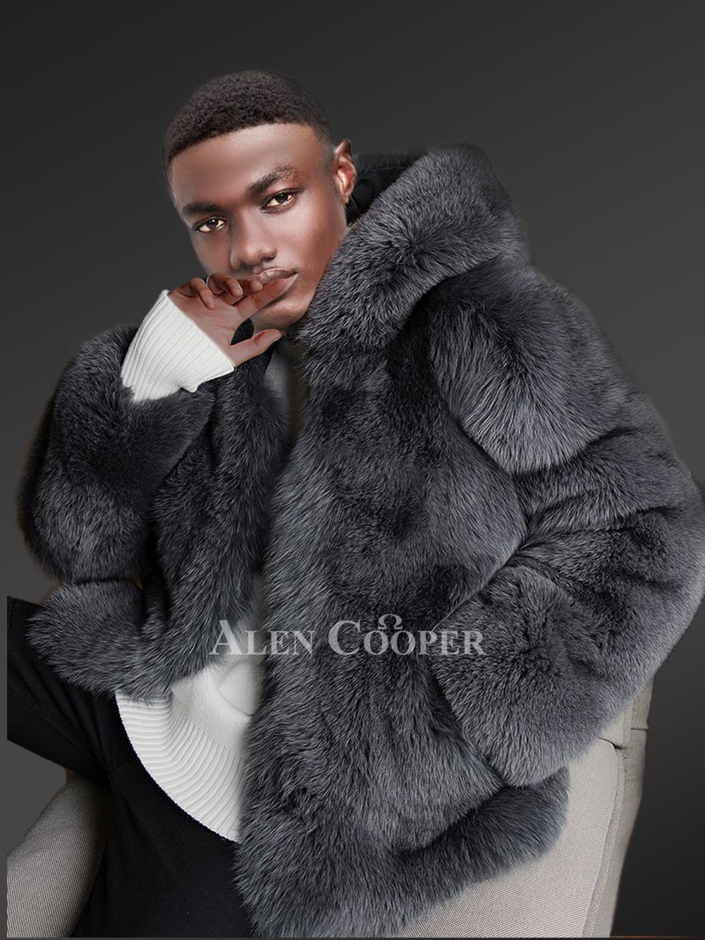 Mens Fox Fur Coat with Hood to Stay Fashionable with Maximum Protection - Image 5