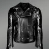 Men’s Motorcycle Biker Jacket in Black