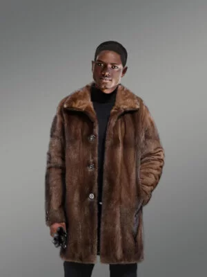 Full skin Mink Fur Coat for Men