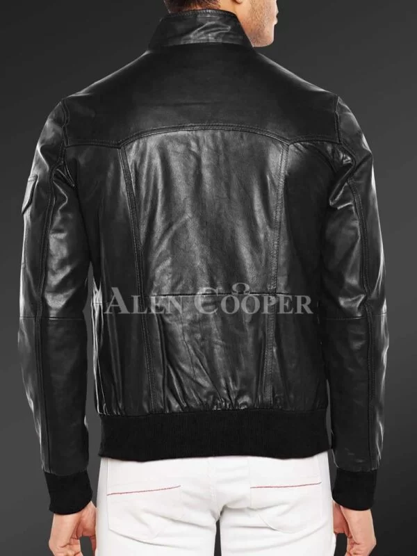 Glossy Super Smooth Real Leather Jacket for Men - Image 16