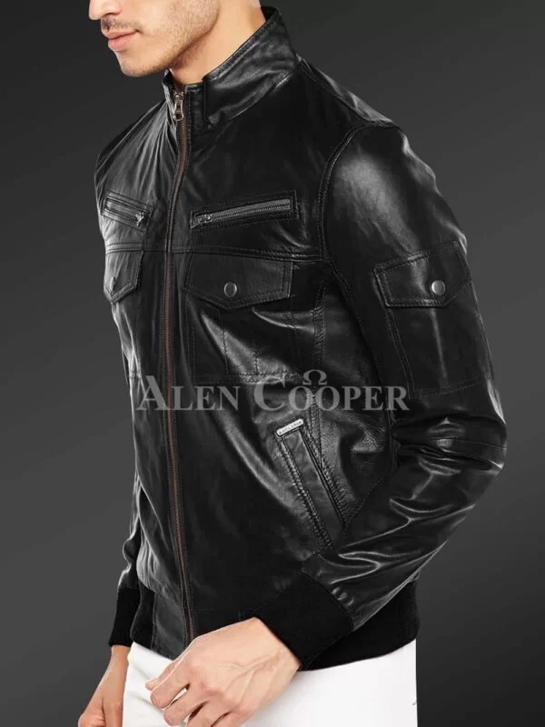 Glossy Super Smooth Real Leather Jacket for Men - Image 8