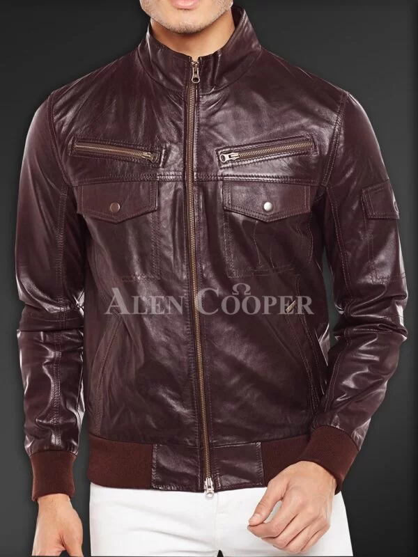 Glossy Super Smooth Real Leather Jacket for Men - Image 3