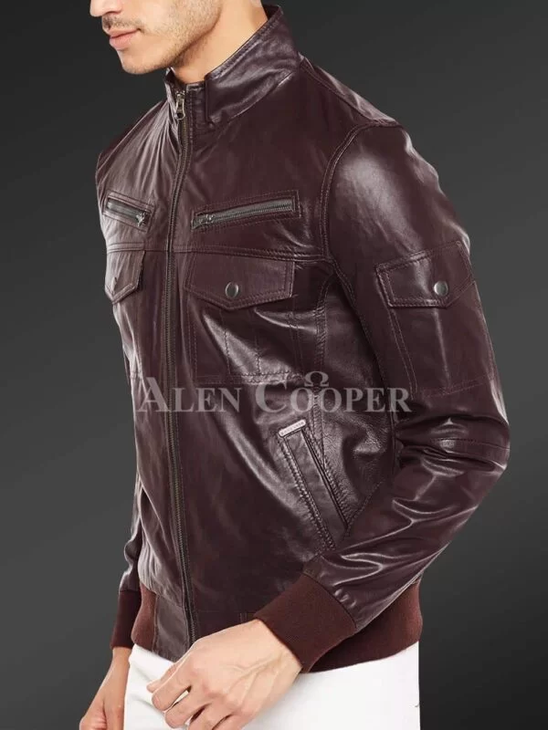 Glossy Super Smooth Real Leather Jacket for Men - Image 7