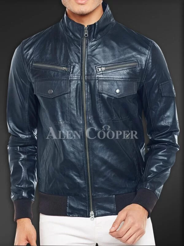 Glossy Super Smooth Real Leather Jacket for Men - Image 2