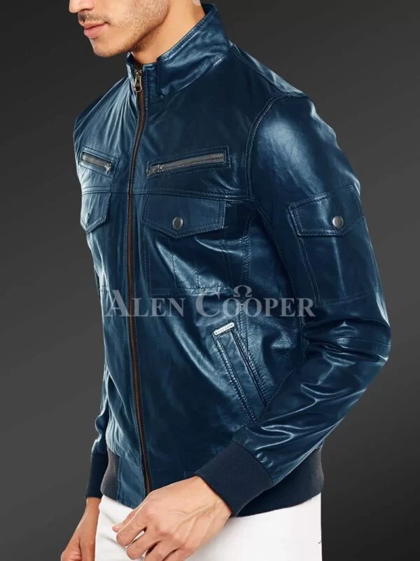 Glossy Super Smooth Real Leather Jacket for Men - Image 6