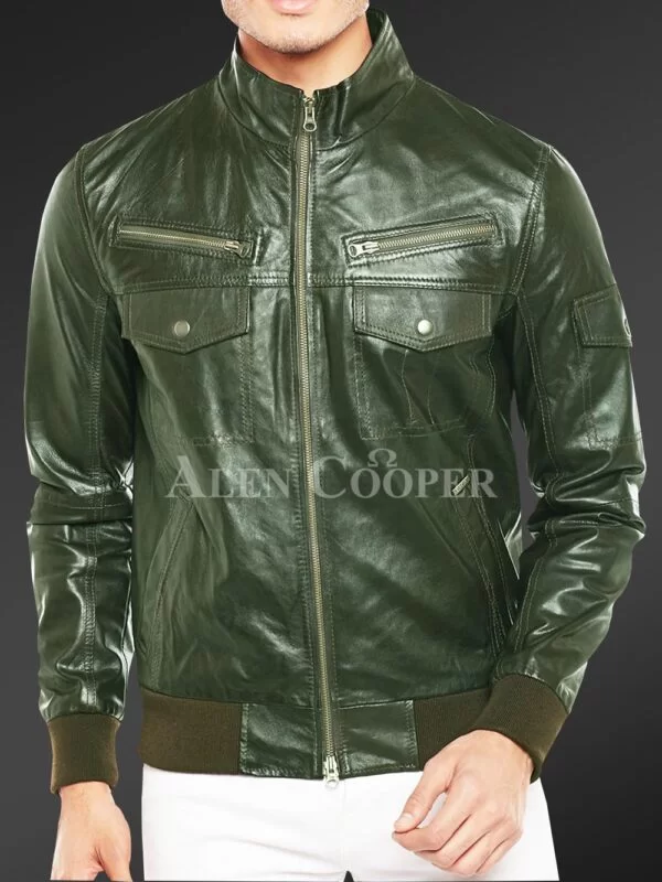 Glossy Super Smooth Real Leather Jacket for Men - Image 4