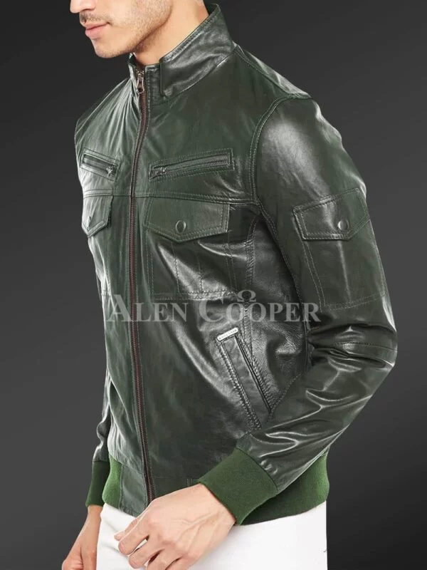 Glossy Super Smooth Real Leather Jacket for Men - Image 5