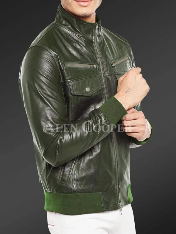 Glossy Super Smooth Real Leather Jacket for Men - Image 12