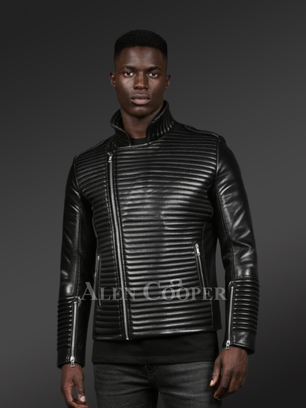 Leather Biker Jacket with Notched Lapel – Bold Looks with Max Comfort - Image 3