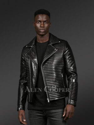 Leather Biker Jacket with Notched Lapel – Bold Looks with Max Comfort