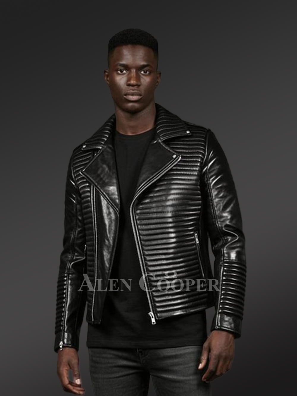 Leather Biker Jacket with Notched Lapel – Bold Looks with Max Comfort