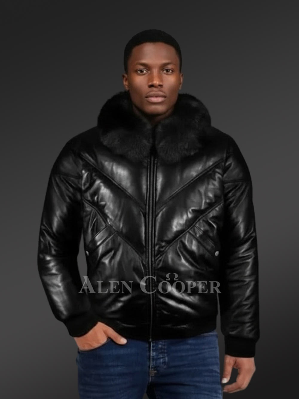 Leather Bomber Jacket With Fur