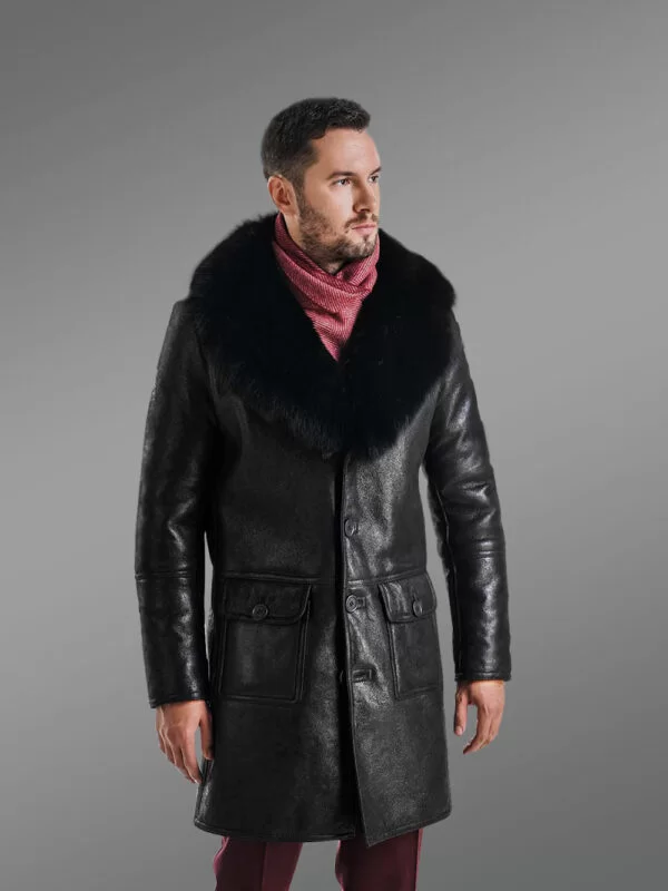 Long Merino Lamb Fur Leather Coat with Luxurious Features and Feel - Image 2