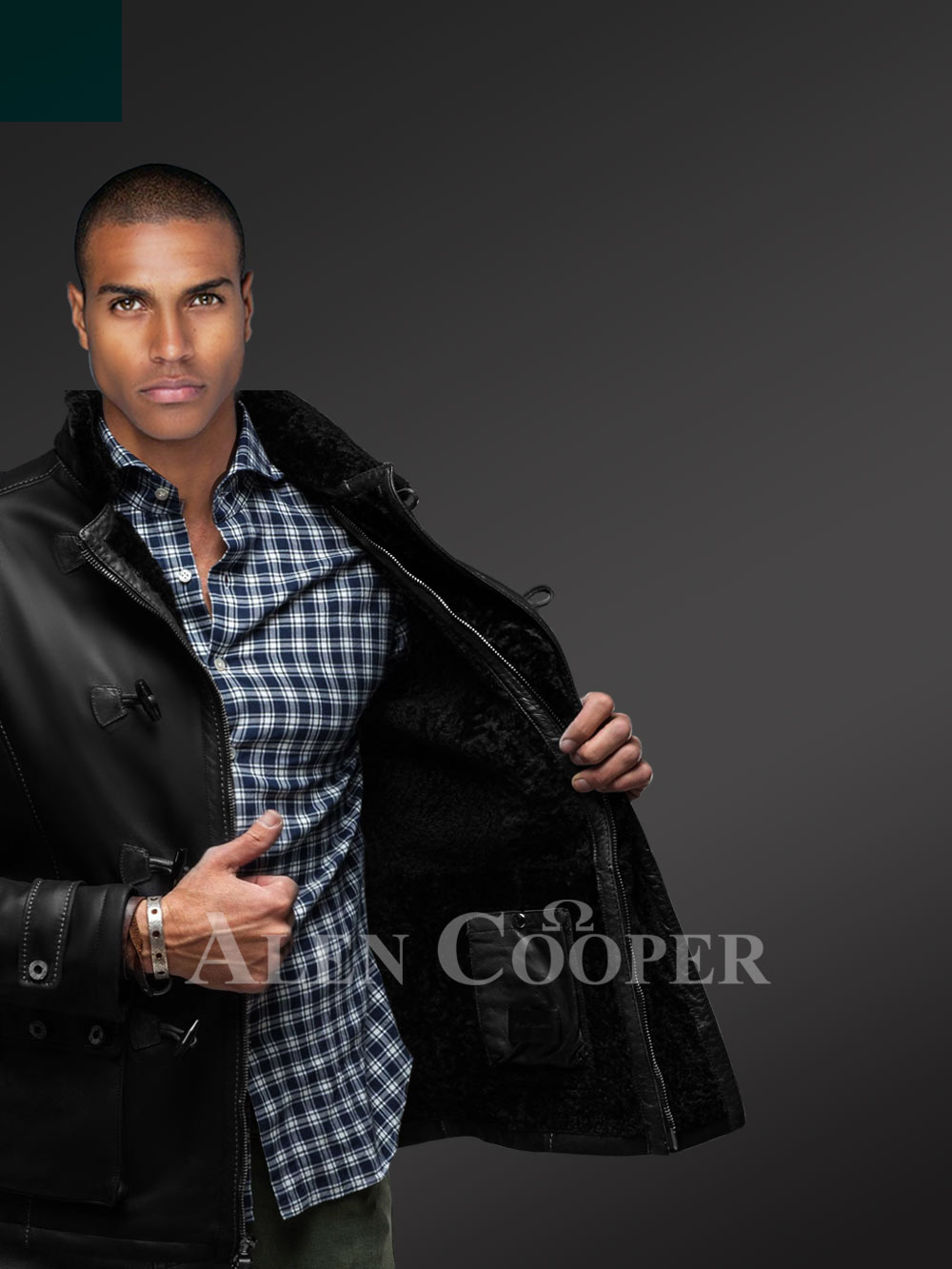 Blazer Style Authentic Black Shearling Jacket - Image 4