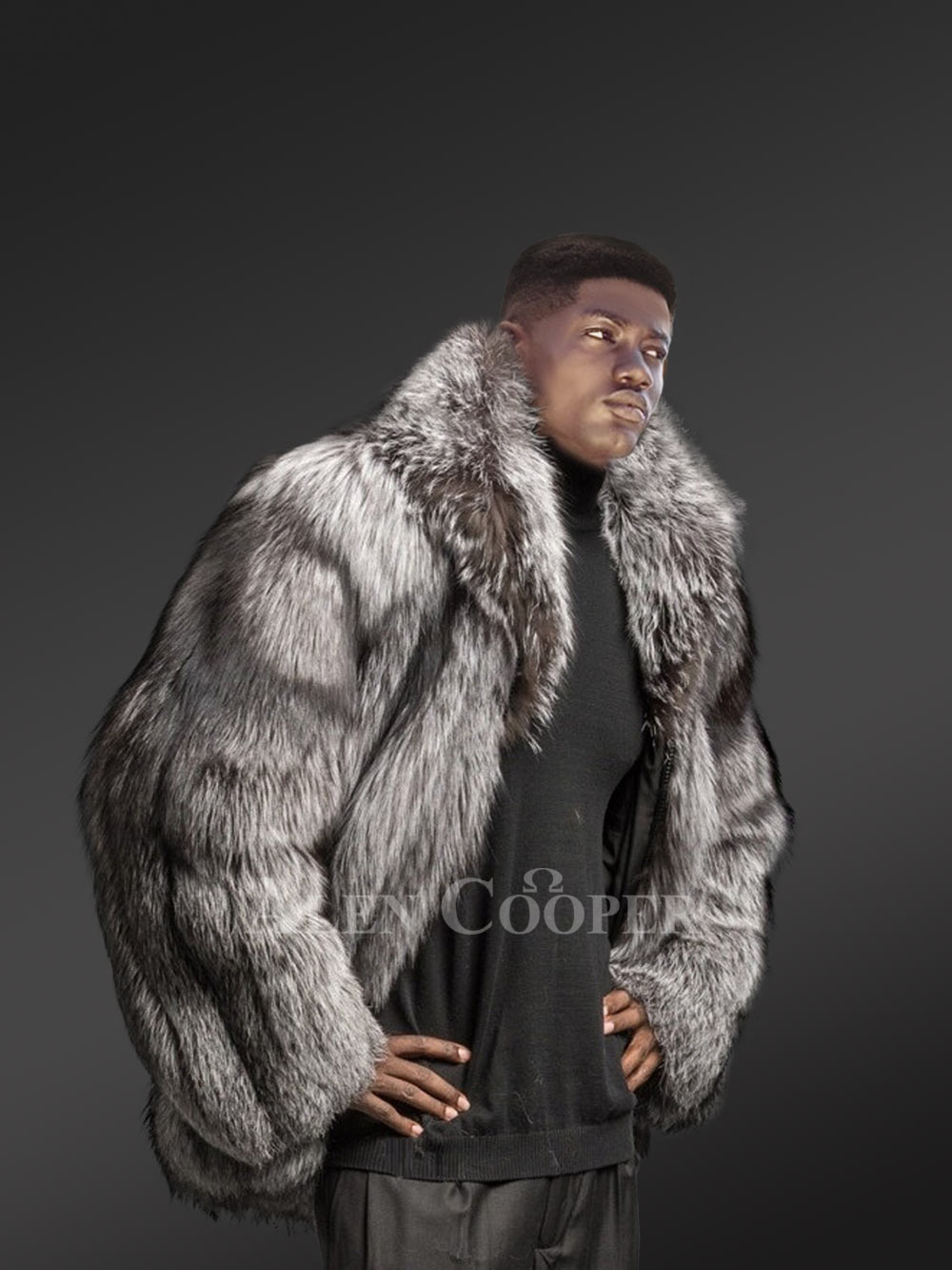 Men’s Silver Fox Fur Bomber Jacket Is Appealing and Luxurious - Image 2