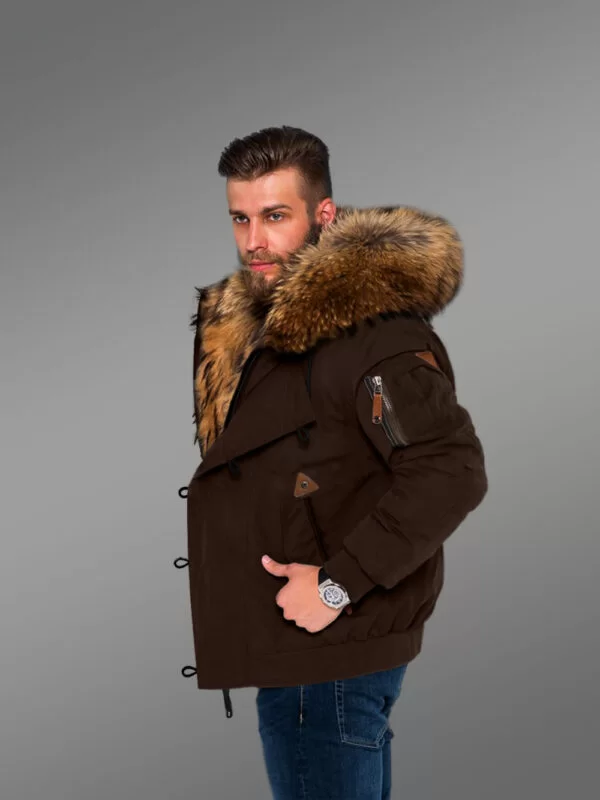 Outstanding Hybrid Coffee Finn Raccoon Fur Parka to Make Men Look Trendier and Elegant With Rabbit Liner - Image 4