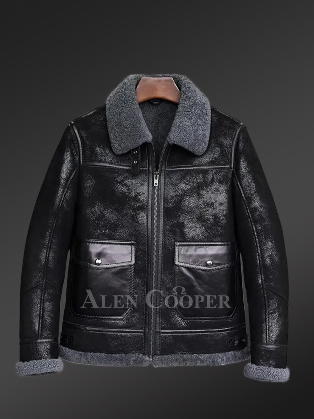 Men’s Original Shearling Coats in Black for Style and Sophistication - Image 2