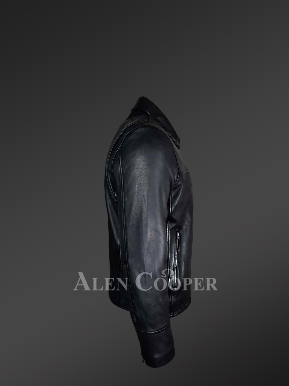 Mens Black Lambskin Leather Jacket for a Suave Look Anytime - Image 2