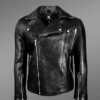 Men’s Black Leather Motorcycle Biker Jacket