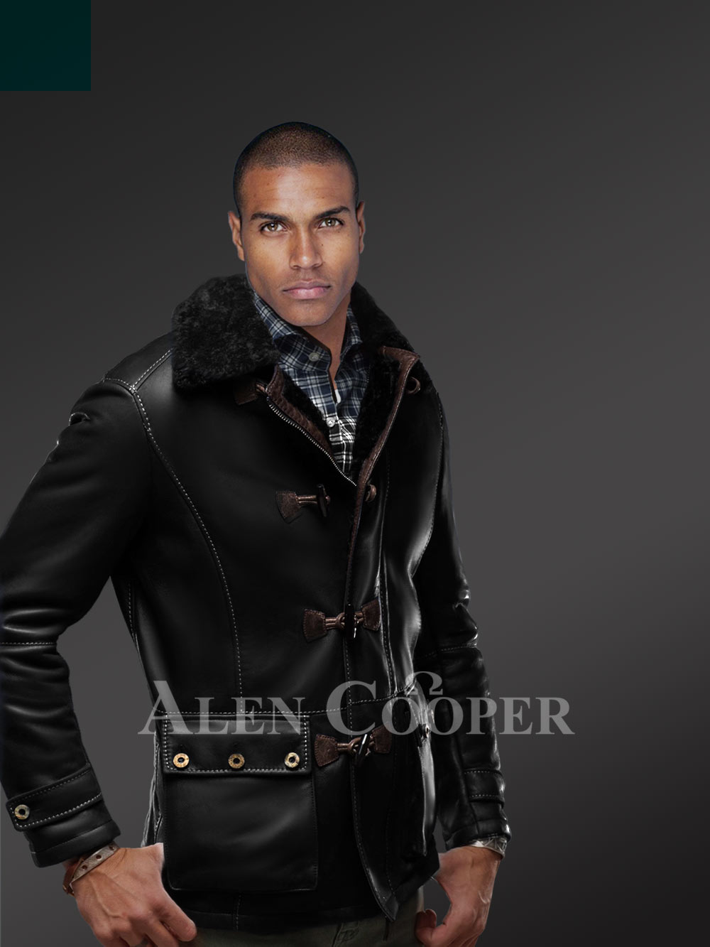 Blazer Style Authentic Black Shearling Jacket - Image 3