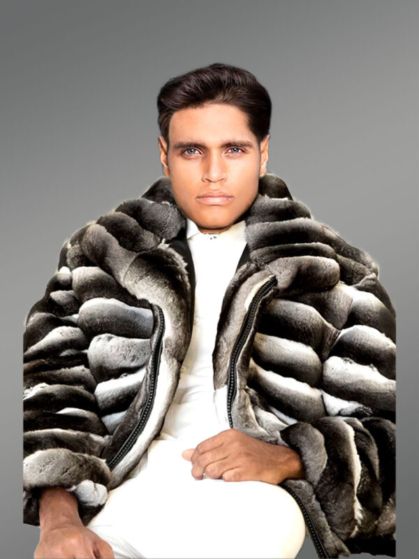 Men's Celebrity Style Real Chinchilla Jacket - Image 2