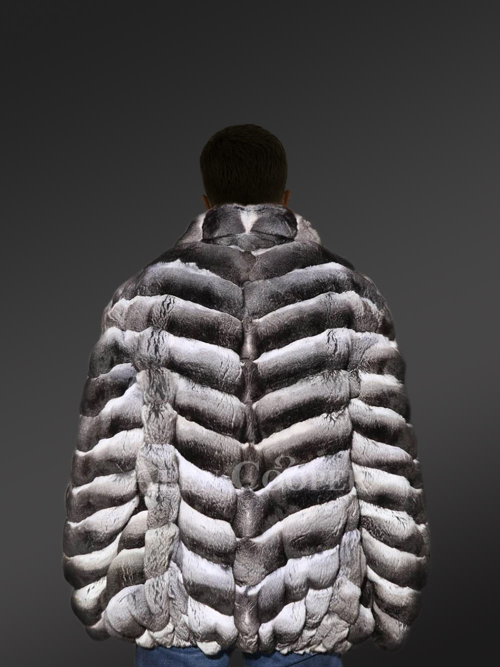 Celebrity Style Real Chinchilla Jacket For Men, a Unique Winter Outfit - Image 3